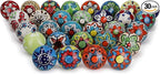 Cabinet Multicolor Assorted Ceramic Drawer Pull Handle Kitchen Cupboard Wardrobe Knob Boho Room Decorative Furniture Hardware Dresser Drawers Knobs-Pack of 30