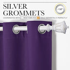 NICETOWN Purple Blackout Curtains 90 inches Long, Niose Reducing and Thermal Insulated Room Darkening Curtains for Girls Bedroom Living Room Window Decoration (55 inches Wide, 2 Panels)