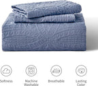 Love's cabin Quilts for Queen Bed Blue Bedspreads - Soft Bed Summer Lightweight Bedspread Comforter - Modern Style Coin Pattern Coverlet for All Season - 3 Pieces (1 Quilt, 2 Pillow Shams)