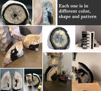 AMOYSTONE Crystal Stone Bookends Decorative Agate Book Ends Holder Geode Bookend Heavy Duty Natural Black Color (1 Pair, 4-6 LBS)