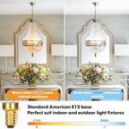 GoBright E12 LED Candelabra Bulbs 60 watt Equivalent, 2700K Soft Warm White Dimmable Chandelier Light Bulbs, 6W 630LM Flame Tip Candle Light Bulbs for Ceiling Fan, Home Decor, 12-Pack
