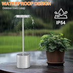 Cordless Table Lamp – 2 Pack Rechargeable Table Lamps, 5000mAh Battery Operated Lamp with 3-Color Dimmable Light, Outdoor Table Lamp for Bedroom, Restaurant, Patio, Home Décor (Silver)