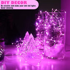[6-Pack] 7Feet Starry String Lights,Fairy String Lights 20 Micro Starry Leds On Silvery Copper Wire 2pcs CR2032 Batteries Included,Works for Wedding Centerpiece,Party,Christmas Table Decor (Pink)