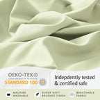 LuxClub 3 PC Sheet Set Bed Sheets Deep Pockets 16" Eco Friendly Wrinkle Free Cooling Machine Washable Hotel Bedding Silky Soft - Sage Green Twin XL