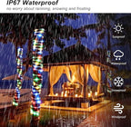 JMEXSUSS 100 LED Christmas Lights Battery Operated Rope Lights Outdoor Waterproof, 33 ft 8 Modes Battery Powered String Lights with Remote for Car Tree Christmas Decor (Multicolor)