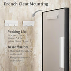 48x30 Inch Black Metal Framed Bathroom Mirror for Wall, Black Matte Rectangle Bathroom Vanity Mirror, Square Corner, Anti-Rust, Tempered Glass, Hangs Horizontally or Vertically