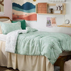 Bedsure Twin/Twin XL Comforter Set - Sage Green Bed Set, 2 Pieces Cute Floral Bedding, 1 Soft Reversible Botanical Flowers Comforter and 1 Pillow Sham