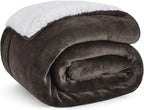 Bedsure GentleSoft Sherpa Fleece Throw Blanket for Couch - Thick and Warm Throw for Women and Men, Soft Fuzzy Plush Blanket for Winter, Brown, 50x60 Inches