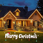 Minetom C9 Clear Christmas String Lights, 25FT 25 Bulbs Bright & Warm Outdoor Christmas Lights, Long Life C9 String Lights for Tree Patio Gazebo Wreath, Green Wire