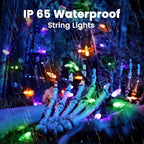Orange & Purple & Green Halloween Lights, 2 Pack 33ft 100 LED Halloween Decoration Lights Waterproof 8 Modes Battery Operated String Light for Outdoor & Indoor,Tree, Wreaths, Holiday, Party Decor