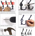 WEBI Coat Rack Wall Mounted,2 Coat Hooks for Hanging Coats,Hook Rack Hook Rail Coat Hanger Wall Coat Rack with Hooks for Clothes,Jacket,Black