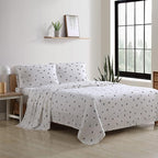 Eddie Bauer - Flannel Sheets King Size, Anti-Pilling & Wrinkle Resistant Cotton, Touchably Soft for All-Season Comfort - Bed Sheets with Matching Pillowcases & Fitted Sheet (Ski Patrol White)