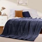BEAUTEX Fleece Blanket Queen Size Super Soft Flannel Throw Blanket Lightweight Fuzzy Plush Blanket for Couch Sofa or Bed All Seasons (Navy Blue, 90" x 90")