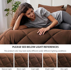 Love's cabin Twin XL Comforter Set Brown, 5 Pieces Twin XL Bed in a Bag, All Season Bedding Sets with 1 Comforter, 1 Flat Sheet, 1 Fitted Sheet, 1 Pillowcase and 1 Pillow Sham