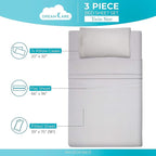 DREAMCARE Twin Sheets Set – 3pcs Cooling Sheets – up to 15” Deep Pocket Twin Sheet Set – Hotel Luxury Sheets & Pillowcases – Superior Softness 100% Fine Microfiber with Side Pocket – Light Gray