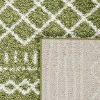 SAFAVIEH Arizona Shag Collection Area Rug - 2'6" x 14' Runner, Green & Ivory, Non-Shedding & Easy Cleaning, Plush Thick Pile, Ideal for Living Room, Bedroom, Dining Space (ASG741X)