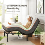 Marsail MS01-1 Split King Adjustable Bed Frame with Massage + 10-inch Gel Memory Foam Mattress, Adjustable Bed Base with Under-Bed Nightlight, Wireless Control Massage Adjustable Bed, Split King