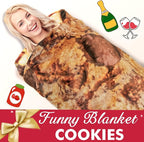 Jorbest Cookie Blanket Adult Size 80 Inches Birthday Gifts for Women Men Mom Teen Boys Girls, Novelty Cookie Throw Blanket Funny Gifts for Adult Kids, 285 GSM Soft Flannel Food Blanket (Dark Brown)