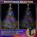RPGT Christmas Tree Light 200 LEDs 73ft Green Cable Wire Fairy String Twinkle Lights Plug in 12 Modes for Xmas Party, Indoor,Outdoor, Garden, Wedding, Home Decoration (Multi Color)