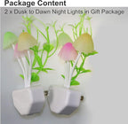 AUSAYE 2 Pack LED Sensor Night Light Plug-in NightLight Color Changing Lamp Mushroom Decor, Mini Cute Night Lights for Kids Adults Bedroom,Toilet, Bathroom, Stairs, Kitchen, Hallway