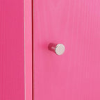 Convenience Concepts Xtra Storage Three-Door Cabinet with Shelf in Pink Wood Finish