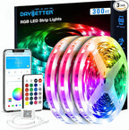 DAYBETTER LED Strip Lights 300 ft, Smart Light with App Remote Control, RGB LED Lights for Bedroom, Music Sync Color Changing for Room Home Decor Party Festival Halloween, Christmas (3 Rolls)