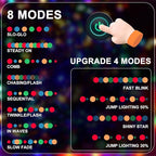 Christmas Light 500 LEDs 172ft Green Cable Wire Fairy String Twinkle Lights Plug in 12 Modes for Xmas Tree, Party, Indoor,Outdoor, Garden, Wedding, Home Decoration (Multi Color)