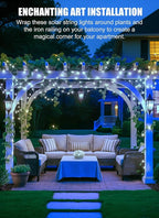 Minetom Solar String Lights, 4 Packs Total 132Ft 400 LED Solar Fairy Lights, Waterproof Solar Lights for Outside Patio Yard Tree Wedding Christmas, Pure White