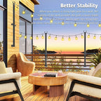 2 Pack 5Ft String Light Poles,Outside String Lights,Outdoor Light Poles,Metal Poles Stand for Patio,Backyard,Deck