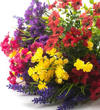 20Pcs UV Resistant Artificial Flowers Outdoor, Realistic Faux Greenery Shrubs with Rust-Proof Stems - Waterproof Fade-Proof Hanging Plants for Garden, Porch, Patio, Cemetery Decor (All-Season Durable)