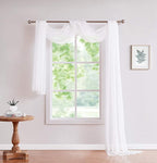 LinenZone White Window Scarf Valance in 288 Inch Size. Use Window Scarves as Canopy Bed or Backdrop Curtains, Curtain Scarf, or Sheer Fabric for Draping. (Amazing 55 x 288, White)
