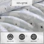 Eddie Bauer - Flannel Sheets King Size, Anti-Pilling & Wrinkle Resistant Cotton, Touchably Soft for All-Season Comfort - Bed Sheets with Matching Pillowcase & Fitted Sheet (Explorer Bears Grey)