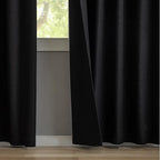 KangBang Black Pinch Pleated Curtains Blackout 90 Inches Long for Bedroom, Linen Textured Pinch Pleat Drapes for Living Room Nursery, Soundproof Privacy Assured Home Decor(2 Panels, Black,40x90)