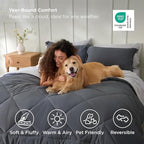 Bedsure Full Size Comforter Set - 7 Pieces Reversible Dark Grey Bedding, Full Size Bed Set for All Seasons, Bed in a Bag with Down Alternative Comforter, Sheets, Pillowcases & Shams