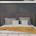 Flash Furniture Bedford Tufted Upholstered Full Size Headboard in Dark Gray Fabric