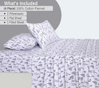 RUVANTI Flannel Sheets King Size - 100% Cotton Brushed King Size Sheets Set - Deep Pockets 16 Inches Bed Sheets - All Seasons Breathable & Extra Soft - Warm & Cozy, 4 Piece, Dry Winter