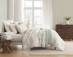 Laura Ashley - Flannel Sheets Twin Size, Anti-Pilling & Wrinkle Resistant Cotton, Touchably Soft for All-Season Comfort - Bed Sheets with Matching Pillowcase & Fitted Sheet (Vanessa Blue)