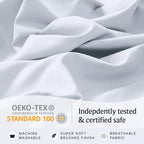 LuxClub 4 PC Sheet Set Bed Sheets Deep Pockets 16" Eco Friendly Wrinkle Free Cooling Machine Washable Hotel Bedding Silky Soft - Baby Blue King