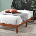ZINUS Wen Wood Platform Bed Frame, Solid Wood Foundation, Wood Slat Support, No Box Spring Needed, Easy Assembly, Cherry, Queen