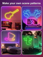 Neon Rope Lights 32.8Ft RGB LED Strip Lights - App & Remote Control, Music Sync, IP67 Waterproof, Flexible Cuttable Neon Lights for Bedroom, Gaming, Party, Outdoor Decor, Multiple Modes