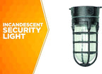 Woods L1706BLK Vandal Resistant 150W Incandescent Security Light, Ceiling Mount, Hammered Black