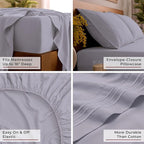 Mellanni Queen Sheets Set - 4 PC Iconic Collection Bedding - Hotel Luxury, Extra Soft, Cooling Bed Sheets - Wrinkle, Fade, Stain Resistant (Queen, Lavender)