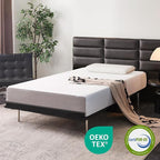 Amazon Basics Memory Foam Mattress, Soft Plush Feel, 10 Inch, Twin, White/Grey
