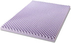 Best Price Mattress 4 Inch Egg Crate Memory Foam Mattress Topper with Soothing Lavender Infusion, CertiPUR-US Certified, Dorm Essentials, Twin XL