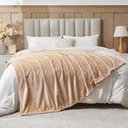 NEWCOSPLAY Super Soft Queen Blanket Brown Premium Silky Flannel Fleece Leaves Pattern Lightweight Bed Blanket All Season Use (Brown, Queen(90"x90"))