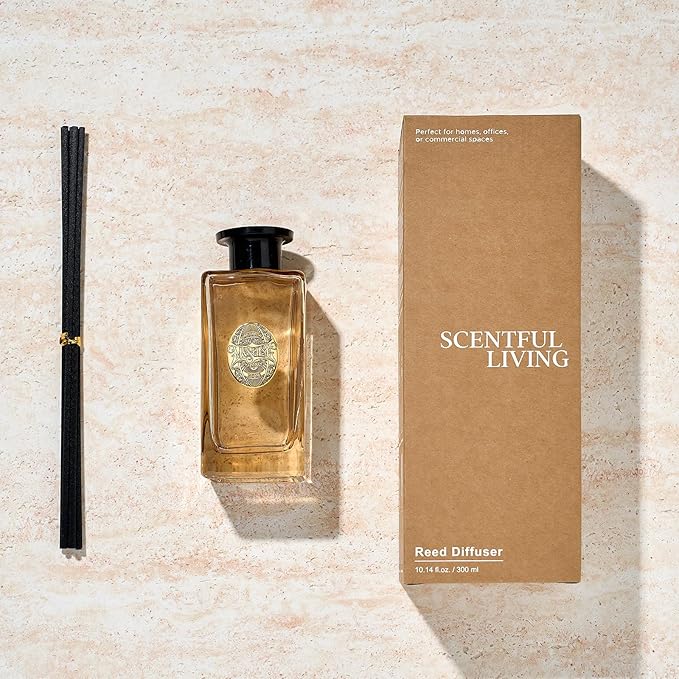 M&SENSE 10.14 oz Large Reed Diffuser Set | Bamboo Scent Oil Diffuser with Sticks | Hotel Collection Non-Toxic Essential Oil |for Bedroom Bathroom Living Room