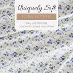 Linen Market 4 Piece King Sheet Set - Breathable, Double-Brushed Patterned Cooling Sheets – Oeko-TEX Certified Ultra Soft & Wrinkle-Free 16" Deep-Pocket King Sheets - Easy Care Blossoms Light Blue
