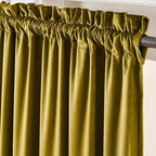Lazzzy Velvet Blackout Curtains Thermal Insulated Room Window Drapes Super Soft Luxury Curtains for Living Room Bedroom Rod Pocket 2 Panels, Golden Olive, 52" W x 96" L