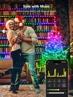 BrizLabs Smart Christmas Lights, 66ft 200 LED Color Changing Xmas Lights Work with Alexa & Google Home, Rainbow Fairy Light Christmas Decorative Tree Lighting Green Wire for Xmas Tree Halloween Party