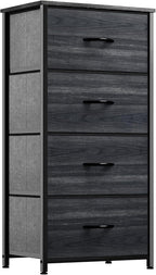 YITAHOME Dresser with 4 Drawers - Fabric Storage Tower, Organizer Unit for Bedroom, Hallway, Closets - Sturdy Steel Frame, Wooden Top & Easy Pull Fabric Bins